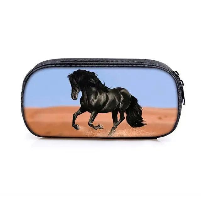 Estuche de Lápices con Estampado de Caricaturas Vintage - Funda de Papelería Elegante