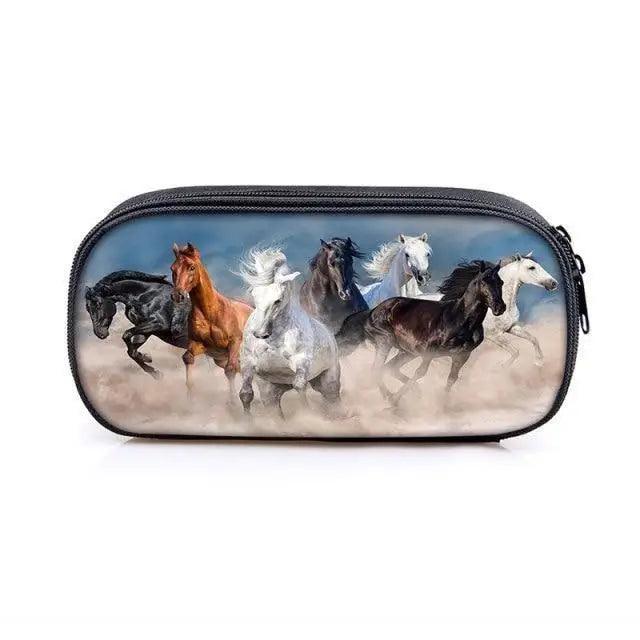 Estuche de Lápices con Estampado de Caricaturas Vintage - Funda de Papelería Elegante