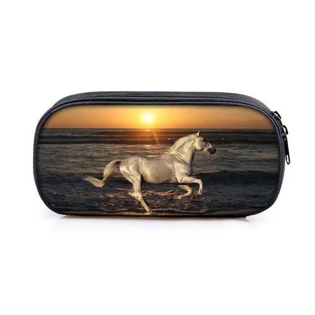 Estuche de Lápices con Estampado de Caricaturas Vintage - Funda de Papelería Elegante