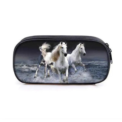 Vintage Cartoon Print Pencil Case - Elegant Stationery Pouch