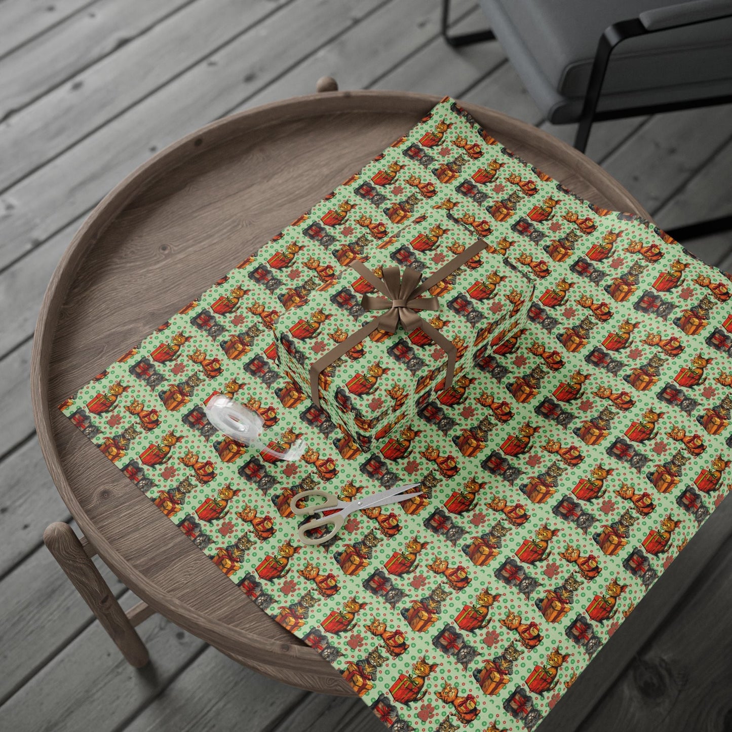 Papel de Regalo de Navidad con Gatos Vintage