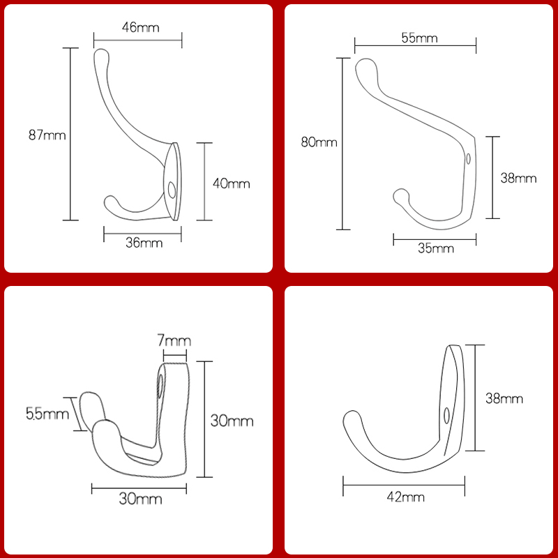 Vintage Zinc Alloy Wall Hooks for Home Organization