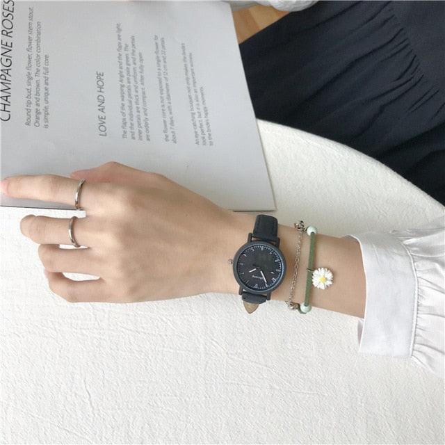 Reloj de Cuarzo para Mujer de Cuero Vintage - Diseño Clásico Analógico