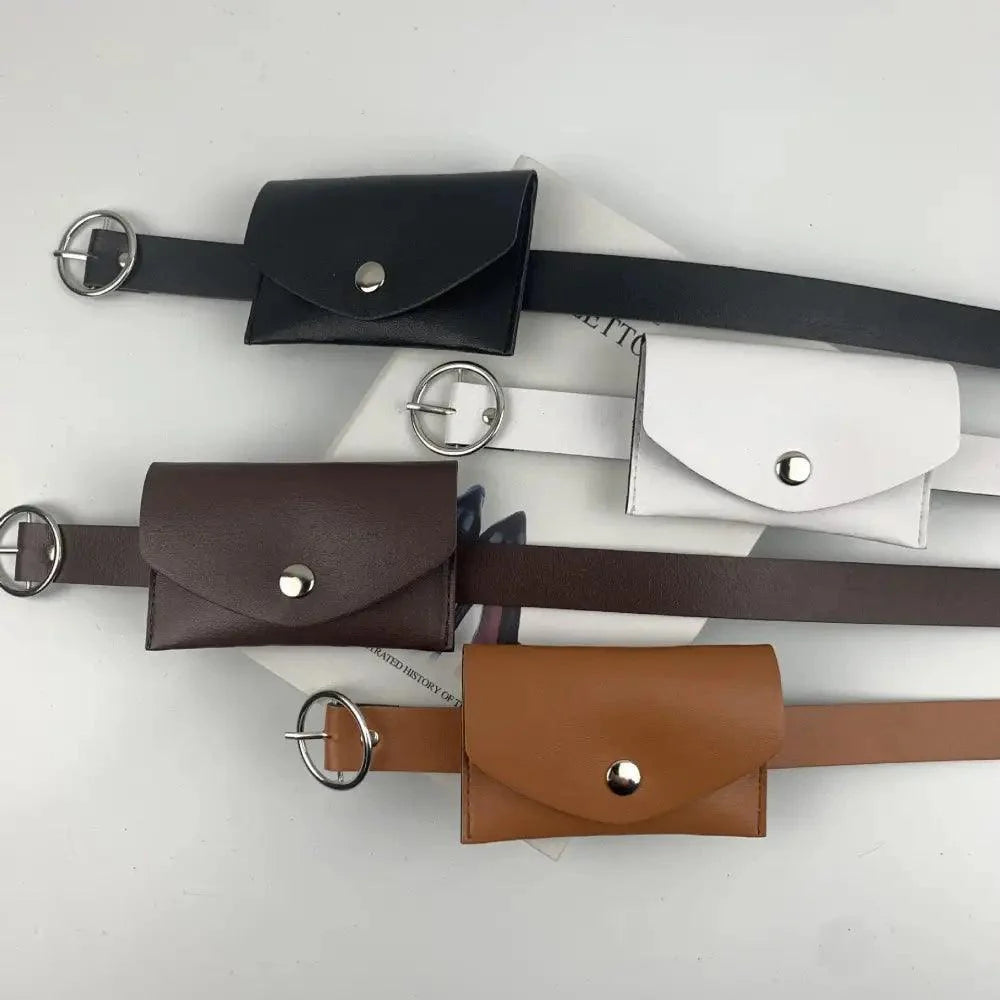 Ceinture en cuir PU vintage élégante avec design de boucle unique