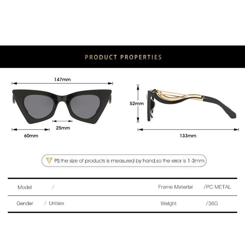 Lunettes de soleil vintage carrées en œil de chat pour un style tendance