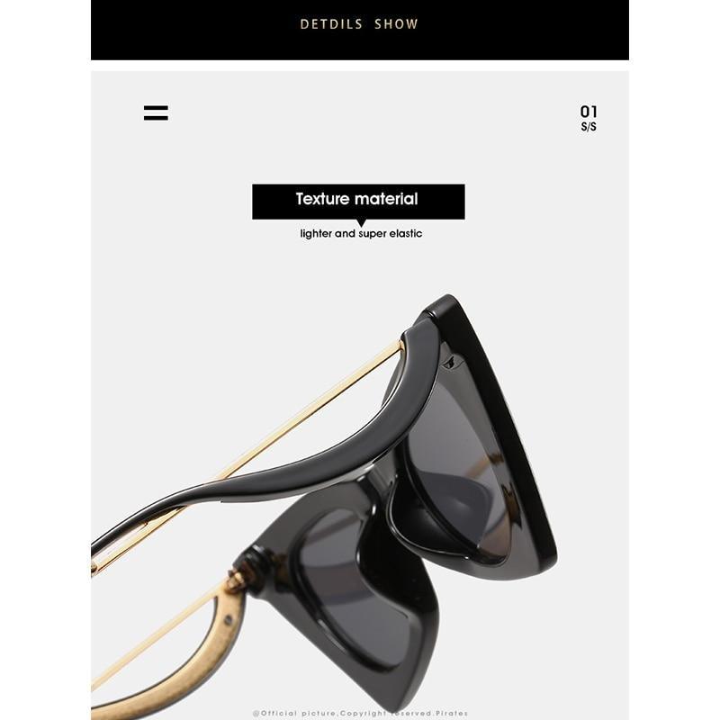 Lunettes de soleil vintage carrées en œil de chat pour un style tendance