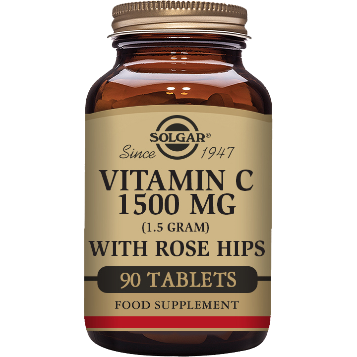 Solgar Vitamin C with Rose Hips Tablets, 1500 Mg, 90 Count