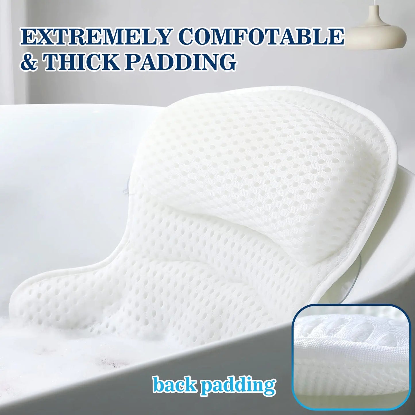Coussin de Bain de Luxe pour le Soutien du Cou et du Dos