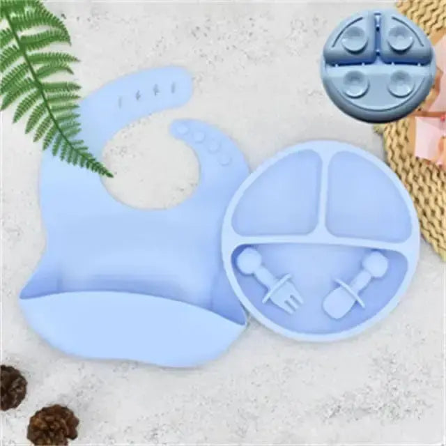 Ensemble de Assiette en Silicone pour Bébé Premium pour une Alimentation Sûre