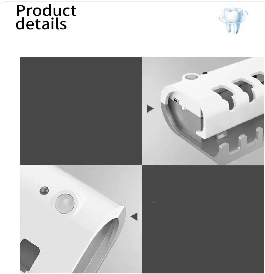Smart Ultraviolet Toothbrush Sterilizer & Wall-Mounted Holder