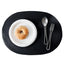 Set de 4 sous-assiettes ovales en cuir PU Welan - Noir