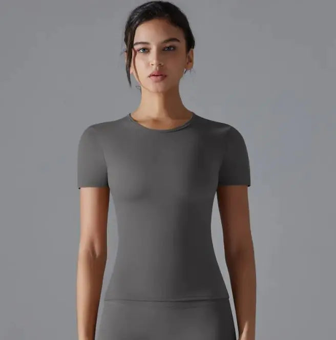 T-shirt de sport unie pour femmes