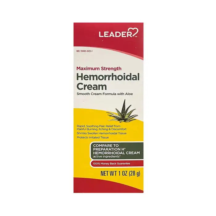 Crème de soulagement hémorroïdaire Leader Maximum Force 1 oz