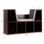 6-Cubby Kid Storage Bookcase with Cushioned Reading Nook - Brown