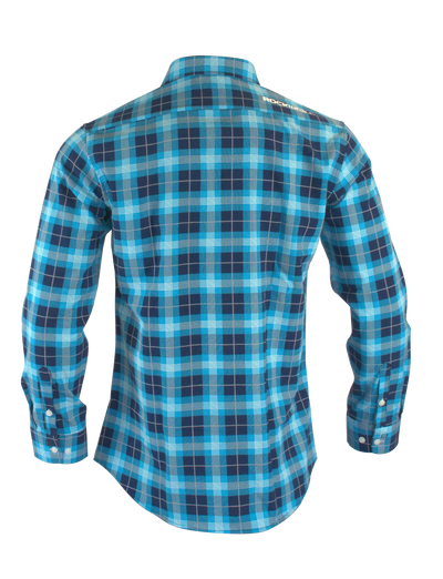 Titan Blue Plaid Long Sleeve Shirt - Elevate Your Style - Korvel