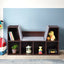 6-Cubby Kid Storage Bookcase with Cushioned Reading Nook - Brown