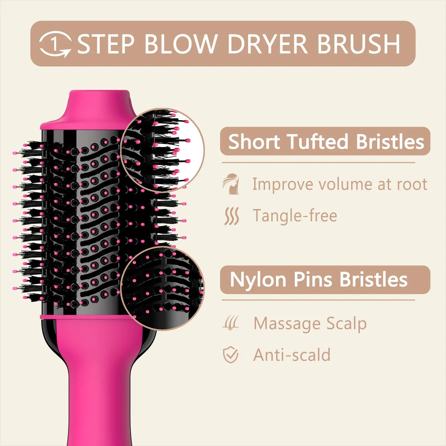Brosse à cheveux Umeely 4-en-1 - Volumisateur et Styler