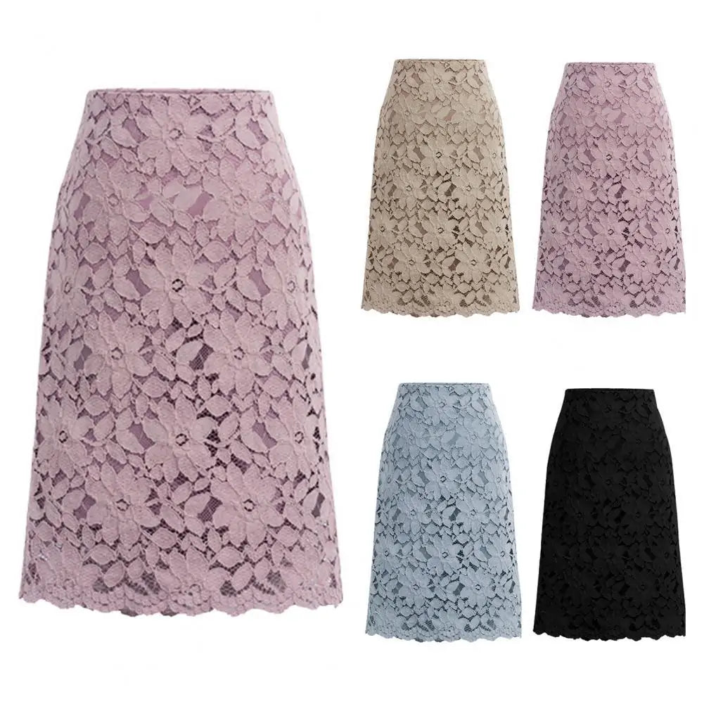 Falda de Encaje Elegante para Oficina