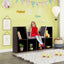 6-Cubby Kid Storage Bookcase with Cushioned Reading Nook - Brown