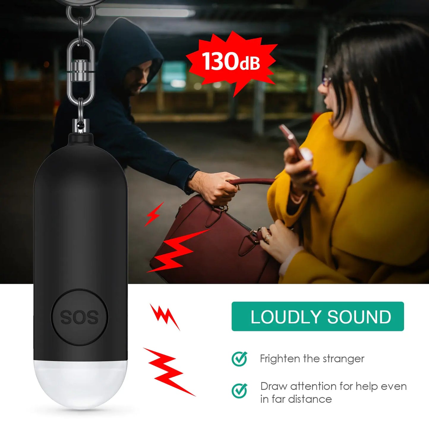 Women's Emergency Alarm Keychain for Personal Safety