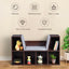6-Cubby Kid Storage Bookcase with Cushioned Reading Nook - Brown