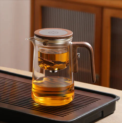 Elegante tetera de vidrio con filtro resistente al calor