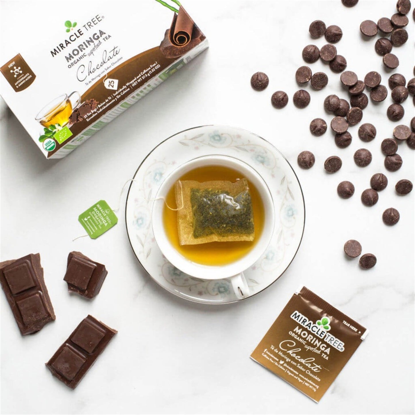 Organic Moringa Tea with Chocolate Flavor