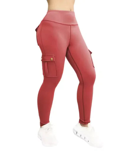Pantalones de Trabajo Fitness de Alta Elasticidad con Bolsillos para Mujeres