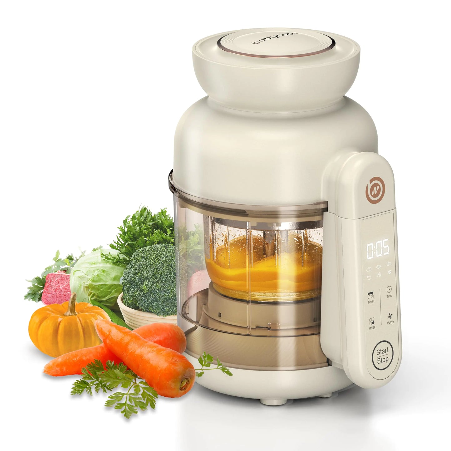 BabyNutri Appareil Tout-en-Un pour Nourriture Bébé - Mixeur en Verre et Cuiseur Vapeur