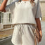 Waffle-Knit Half Sleeve Top and Shorts Set - Korvel