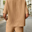 Waffle-Knit Half Sleeve Top and Shorts Set - Korvel
