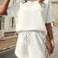 Waffle-Knit Half Sleeve Top and Shorts Set - Korvel