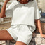 Waffle-Knit Half Sleeve Top and Shorts Set - Korvel