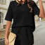 Waffle-Knit Half Sleeve Top and Shorts Set - Korvel
