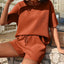 Waffle-Knit Half Sleeve Top and Shorts Set - Korvel