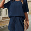 Waffle-Knit Half Sleeve Top and Shorts Set - Korvel