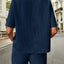 Waffle-Knit Half Sleeve Top and Shorts Set - Korvel