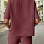 Waffle-Knit Half Sleeve Top and Shorts Set - Korvel