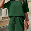 Waffle-Knit Half Sleeve Top and Shorts Set - Korvel