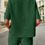 Waffle-Knit Half Sleeve Top and Shorts Set - Korvel