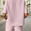 Waffle-Knit Half Sleeve Top and Shorts Set - Korvel