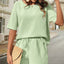 Waffle-Knit Half Sleeve Top and Shorts Set - Korvel