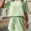 Waffle-Knit Half Sleeve Top and Shorts Set - Korvel