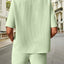 Waffle-Knit Half Sleeve Top and Shorts Set - Korvel