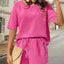 Waffle-Knit Half Sleeve Top and Shorts Set - Korvel