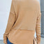 Waffle-Knit Notched Long Sleeve T-Shirt - Korvel