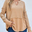 Waffle-Knit Notched Long Sleeve T-Shirt - Korvel