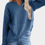 Waffle-Knit Notched Long Sleeve T-Shirt - Korvel
