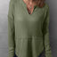 Waffle-Knit Notched Long Sleeve T-Shirt - Korvel