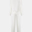 Waffle-Knit Round Neck Top and Pants Set